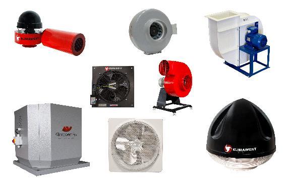 Różne wentylatory i akcesoria do wentylatorów